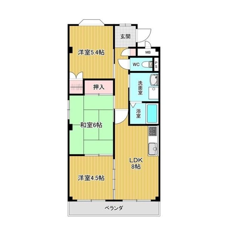 愛知県名古屋市天白区中平3(マンション)の賃貸物件の間取り