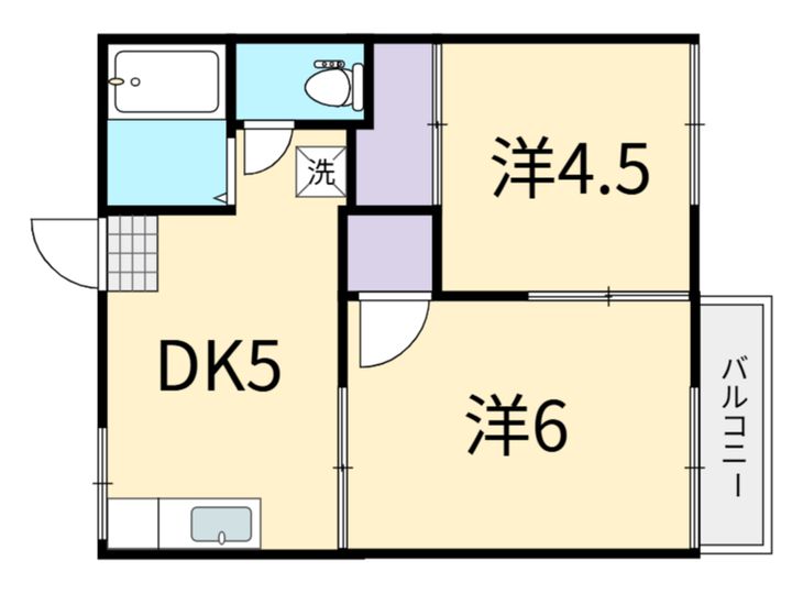 岡山県岡山市北区津島京町2(アパート)の賃貸物件の間取り
