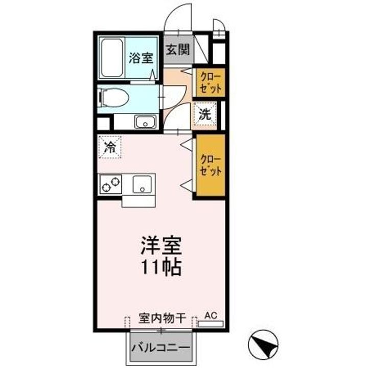 島根県松江市西川津町(アパート)の賃貸物件の間取り