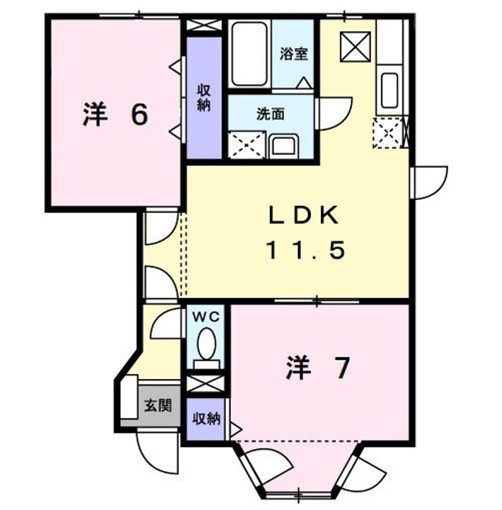 茨城県鹿嶋市神野3(アパート)の賃貸物件の間取り