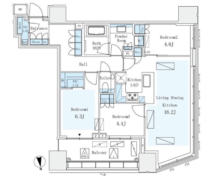 東京都千代田区三番町(マンション)の賃貸物件の間取り