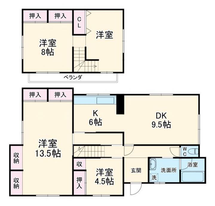 静岡県湖西市新居町中之郷(一戸建)の賃貸物件の間取り