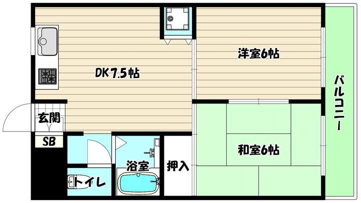 大阪府大阪市東淀川区西淡路4(マンション)の賃貸物件の間取り