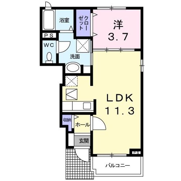 栃木県鹿沼市上石川(アパート)の賃貸物件の間取り