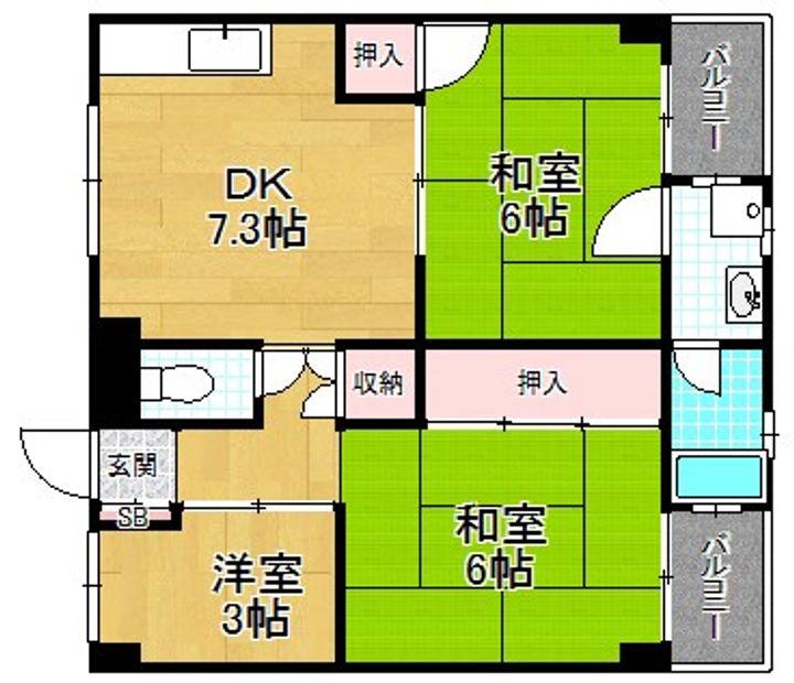 ビレッジハウス私部の間取り