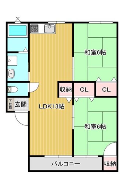 熊本県菊池市深川(アパート)の賃貸物件の間取り