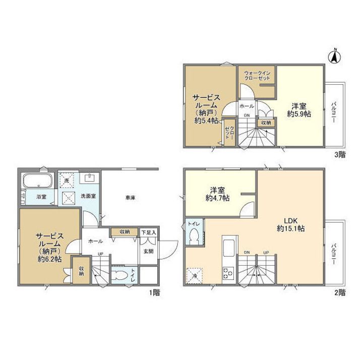 千葉県船橋市二宮1(一戸建)の賃貸物件の間取り