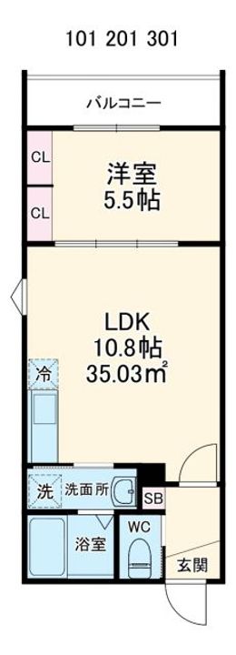 埼玉県鶴ヶ島市大字上広谷(アパート)の賃貸物件の間取り