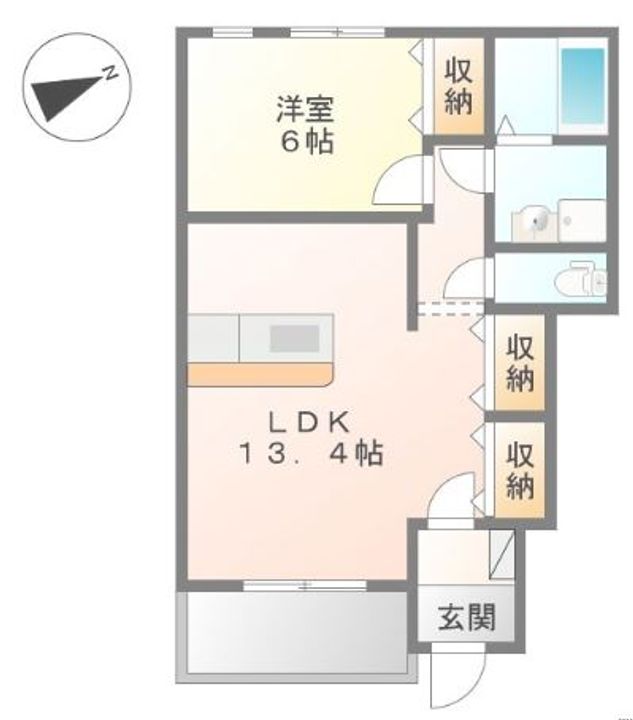 徳島県徳島市八万町川南(アパート)の賃貸物件の間取り