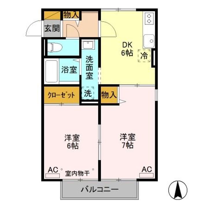 群馬県高崎市石原町(アパート)の賃貸物件の間取り