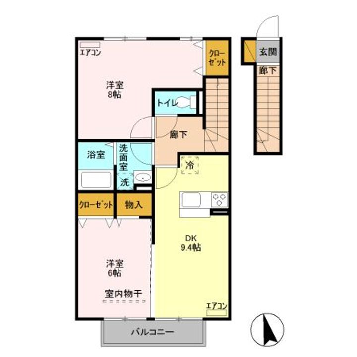 群馬県藤岡市岡之郷(アパート)の賃貸物件の間取り