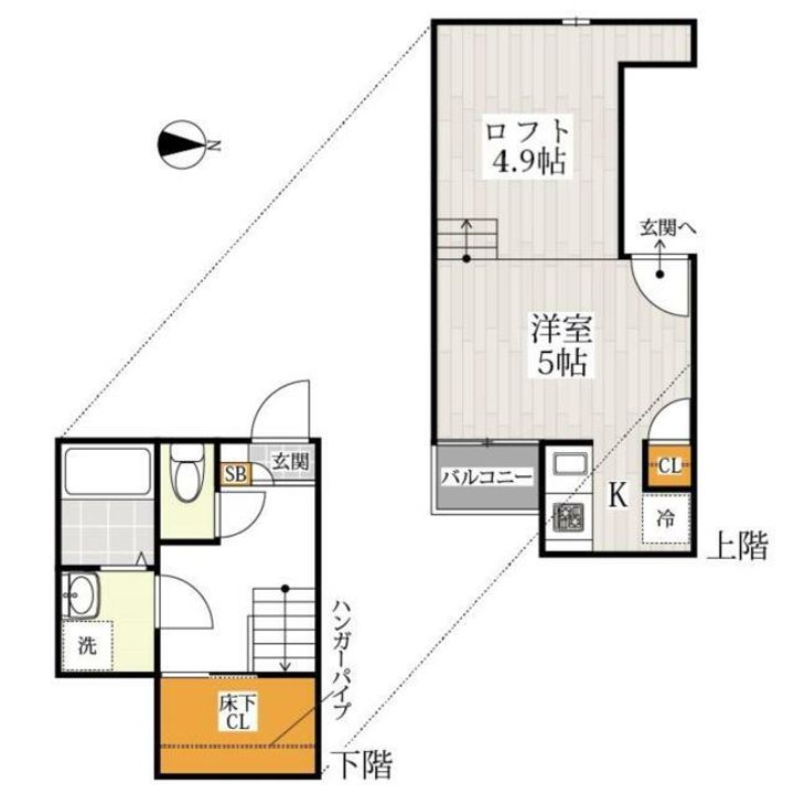 熊本県熊本市西区池田1(アパート)の賃貸物件の間取り
