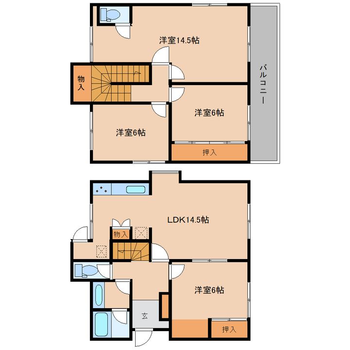 宮城県仙台市泉区南光台東1(一戸建)の賃貸物件の間取り