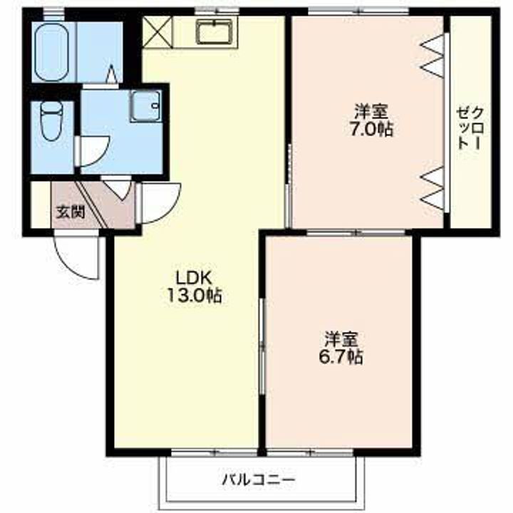 新潟県新潟市西区山田(アパート)の賃貸物件の間取り