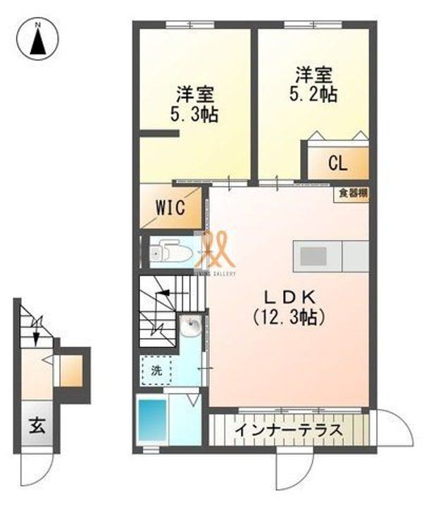 福島県郡山市富久山町福原字前物打(アパート)の賃貸物件の間取り