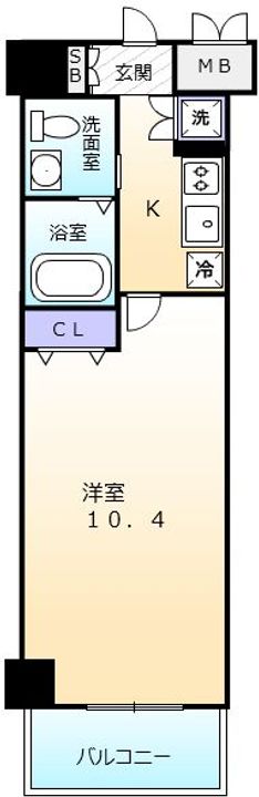 大阪府堺市堺区北花田口町2(マンション)の賃貸物件の間取り
