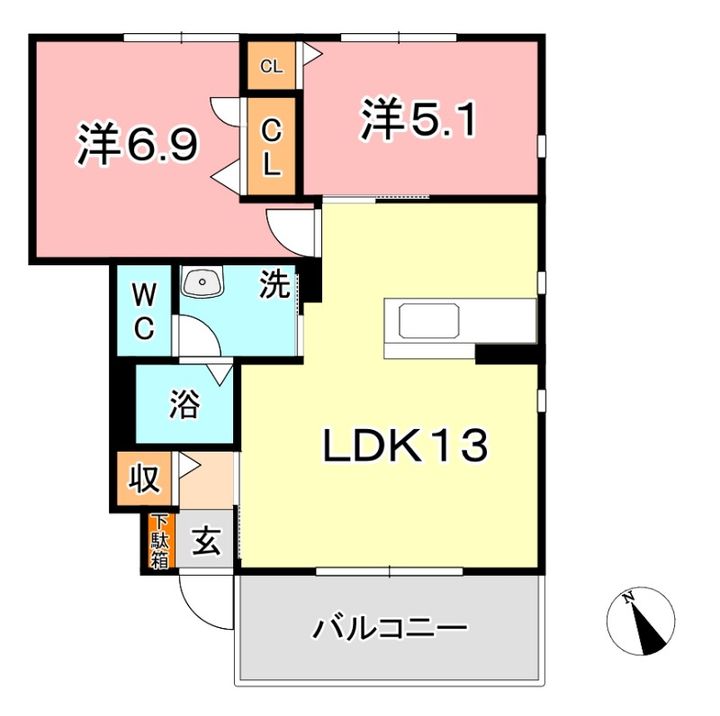 ヴィレ・エトワール Hの間取り