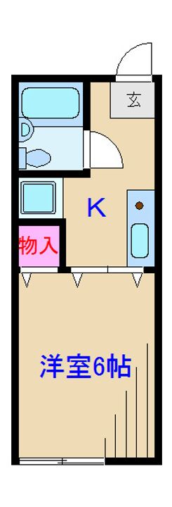 神奈川県横浜市港北区箕輪町1(アパート)の賃貸物件の間取り