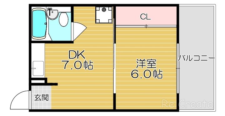 大阪府大阪市天王寺区堂ケ芝1(マンション)の賃貸物件の間取り