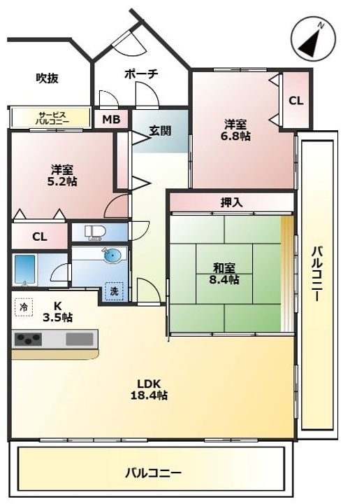 両備グレースマンション妹尾駅前弐番館の間取り