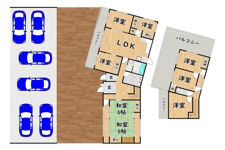 大阪府八尾市郡川4(一戸建)の賃貸物件の間取り