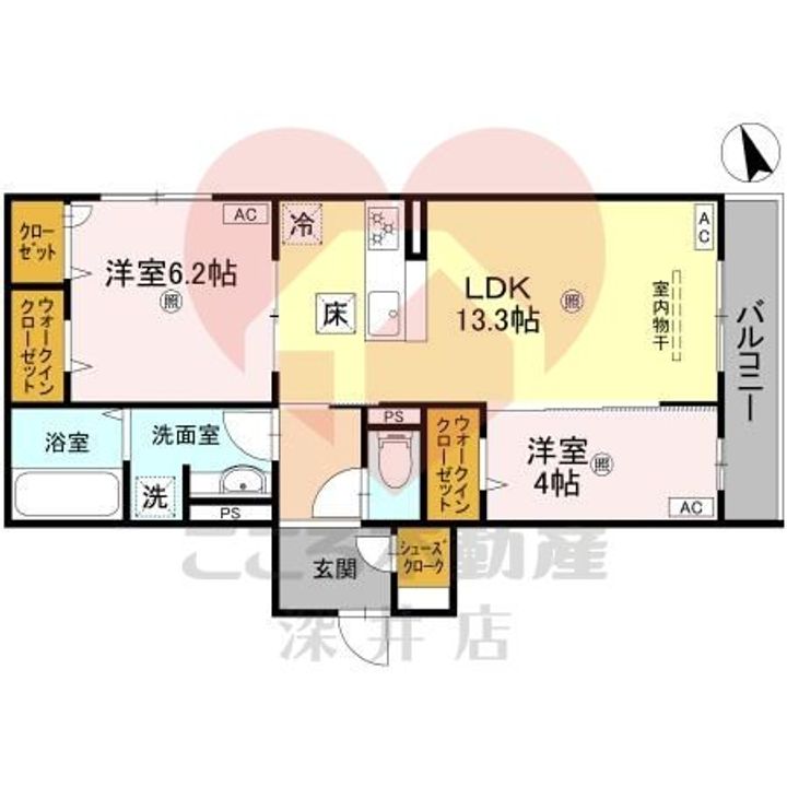 パサログランデ中百舌鳥町4丁の間取り