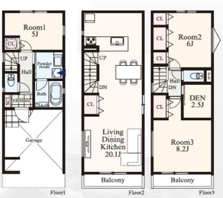 神奈川県横浜市港北区日吉4(一戸建)の賃貸物件の間取り