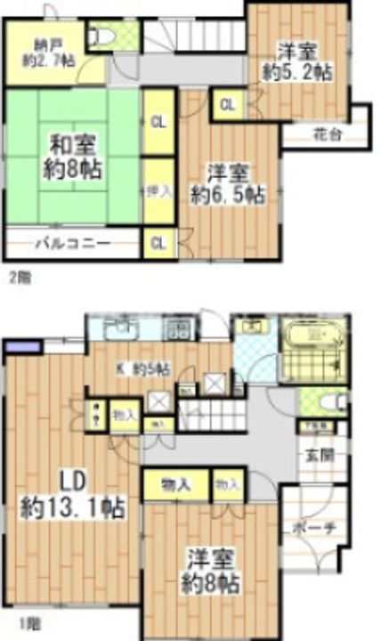 千葉県柏市西原4(一戸建)の賃貸物件の間取り