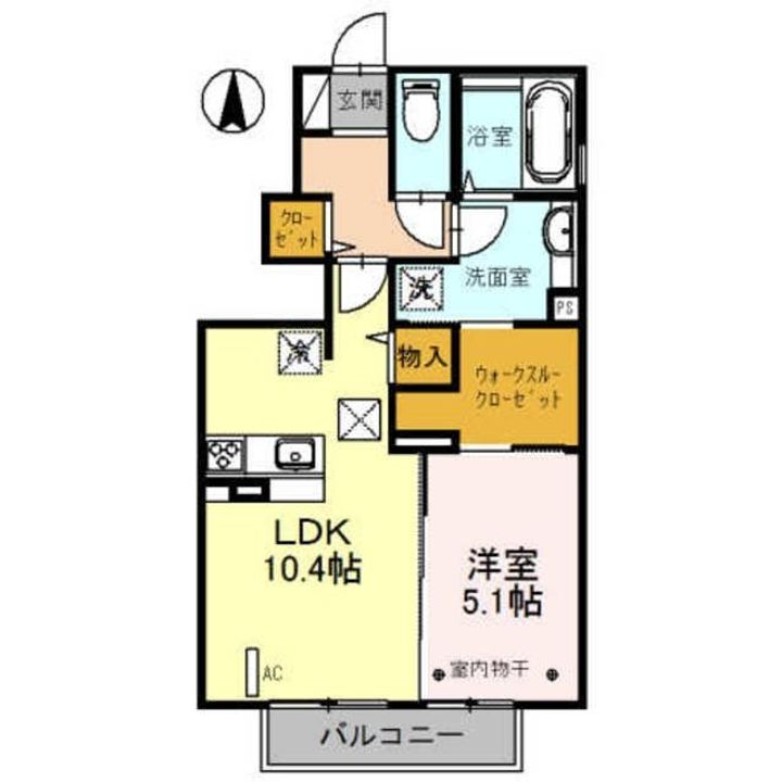 福島県郡山市日和田町字東河坂(アパート)の賃貸物件の間取り