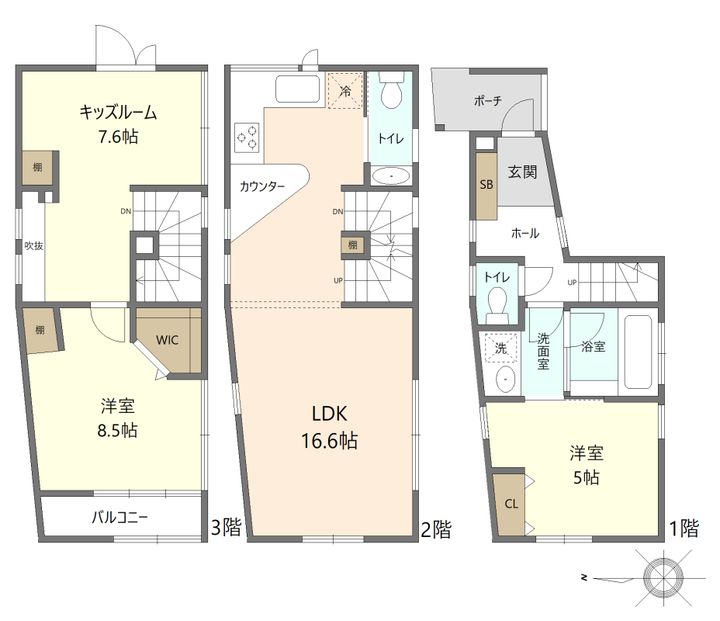 東京都世田谷区成城8(一戸建)の賃貸物件の間取り