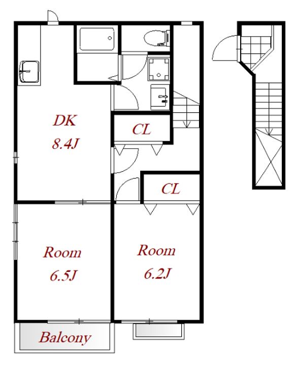 カーサカネジョウの間取り
