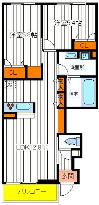 東京都昭島市昭和町4(アパート)の賃貸物件の間取り