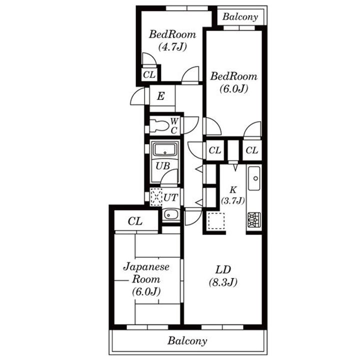 サンヒルズ上大岡 B棟の間取り