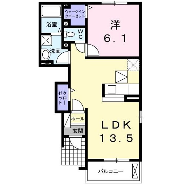福島県田村市船引町船引字中島(アパート)の賃貸物件の間取り