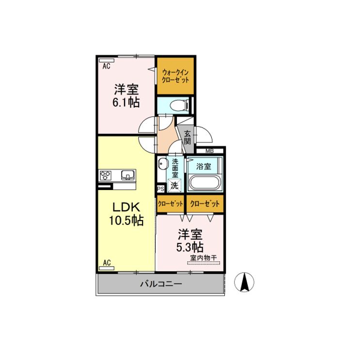 ラフィーネ益城 B棟の間取り