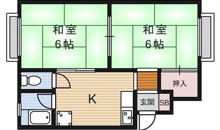 大阪府箕面市箕面4(アパート)の賃貸物件の間取り