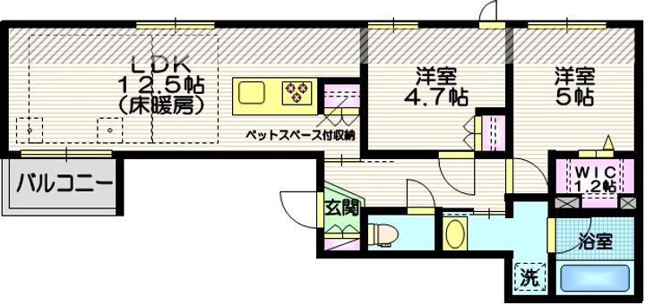 東京都世田谷区深沢3(マンション)の賃貸物件の間取り
