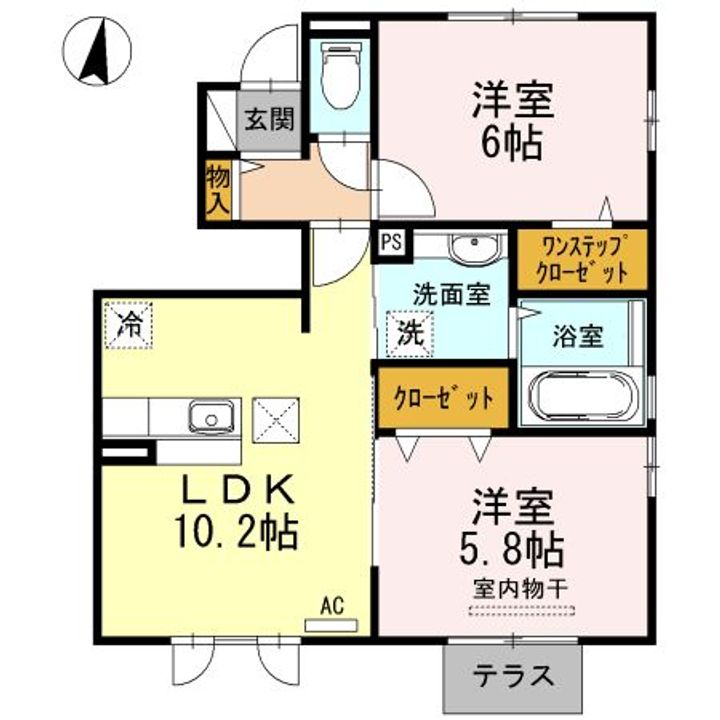 福島県いわき市常磐水野谷町(アパート)の賃貸物件の間取り