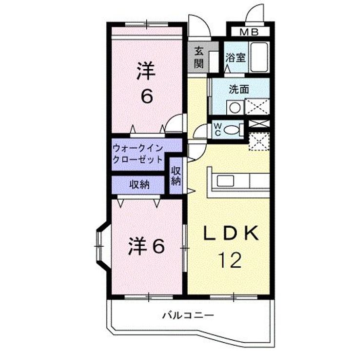 群馬県桐生市広沢町2(マンション)の賃貸物件の間取り
