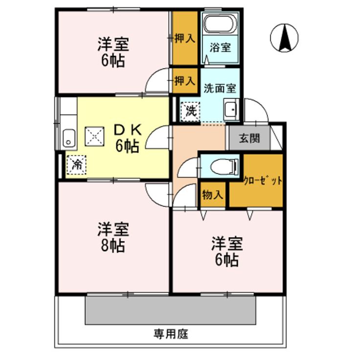 高知県高知市朝倉横町(アパート)の賃貸物件の間取り