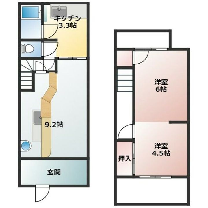 愛知県名古屋市西区堀越3(一戸建)の賃貸物件の間取り