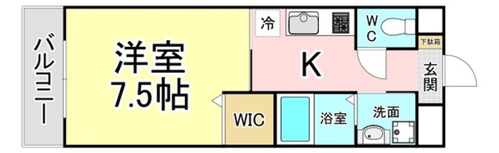 福岡県北九州市門司区柳町1(マンション)の賃貸物件の間取り