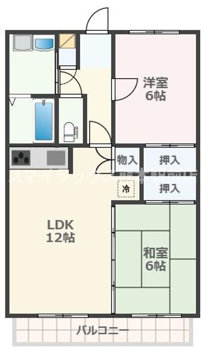 熊本県熊本市中央区萩原町(マンション)の賃貸物件の間取り