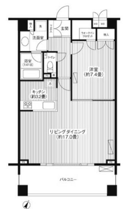 東京都渋谷区代々木3(マンション)の賃貸物件の間取り