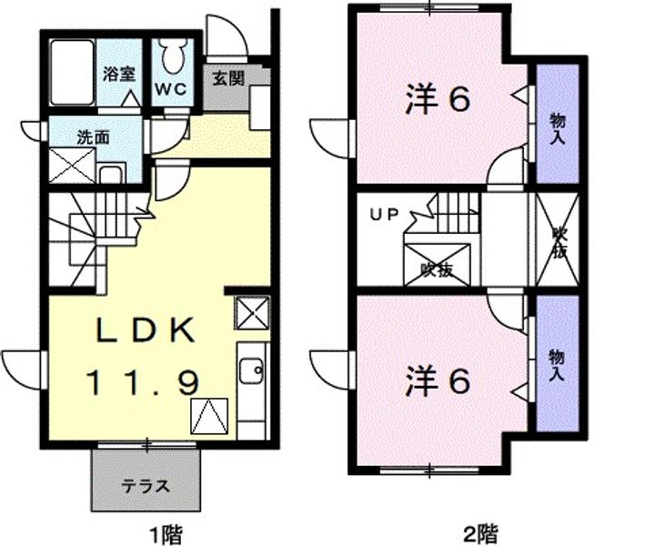 神奈川県秦野市西田原(アパート)の賃貸物件の間取り