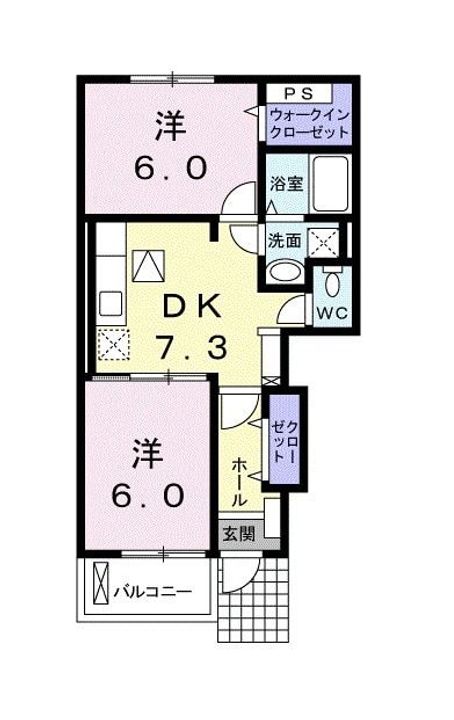 カーサ神立 Cの間取り