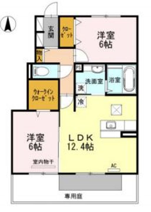 徳島県徳島市八万町新貝(アパート)の賃貸物件の間取り