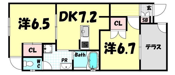 兵庫県神戸市中央区中島通3(一戸建)の賃貸物件の間取り