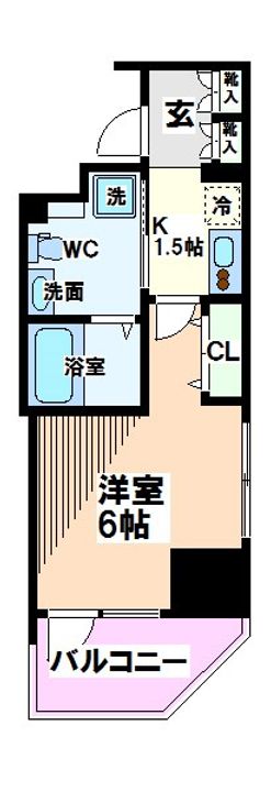 東京都国立市東1(マンション)の賃貸物件の間取り