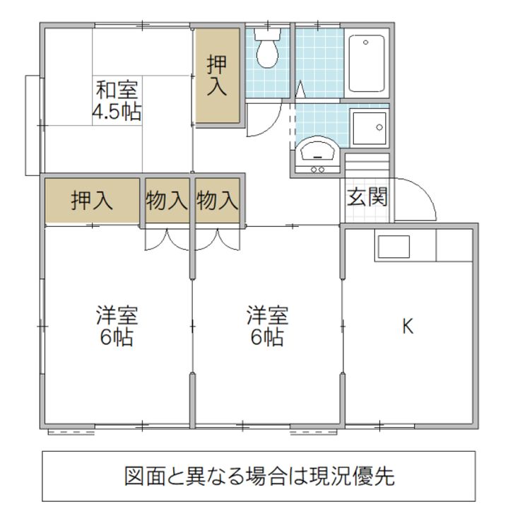 茨城県水戸市千波町(アパート)の賃貸物件の間取り